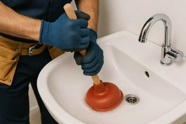 a male technician tightening a ball valve from The Cedar Park Plumber in Cedar Park, TX - plumbing line redirect