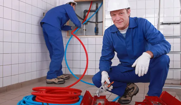 male plumber fixing a bathroom faucet from The Cedar Park Plumber in Cedar Park, TX - Slab detection and repair