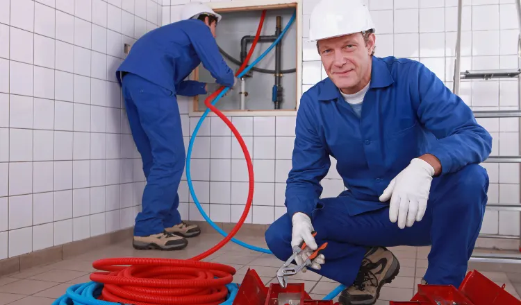 male plumber fixing a bathroom faucet from The Cedar Park Plumber in Cedar Park, TX - Slab detection and repair
